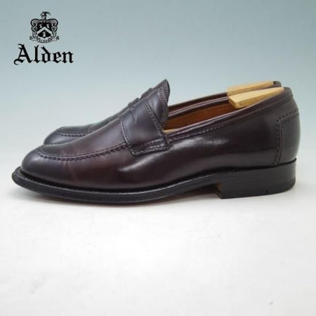 美品★オールデン 6D【コードバン仕様★SHIPS別注/9628Y】コインローファー/赤茶/#8/シップス/メンズ/Alden★a099