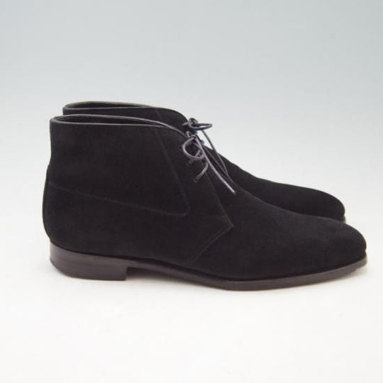 美品★クロケット&ジョーンズ 6.5D【★ハンドグレード/SANDOWN】チャッカブーツ/スエード/黒/Crockett&Jones★a090