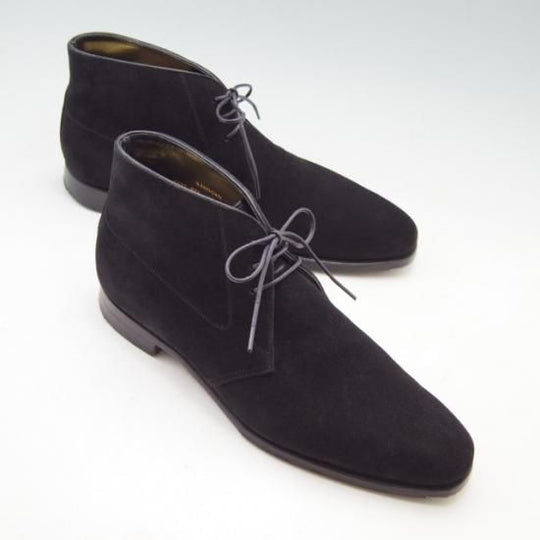 美品★クロケット&ジョーンズ 6.5D【★ハンドグレード/SANDOWN】チャッカブーツ/スエード/黒/Crockett&Jones★a090