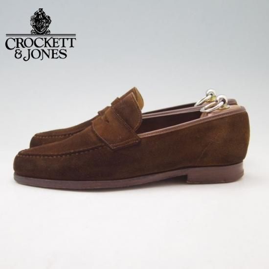 極上★クロケット&ジョーンズs 6.5E 【★BEAMS F別注/ビームス】コインローファー/スエード/茶/メンズ/Crockett&Jones★a088