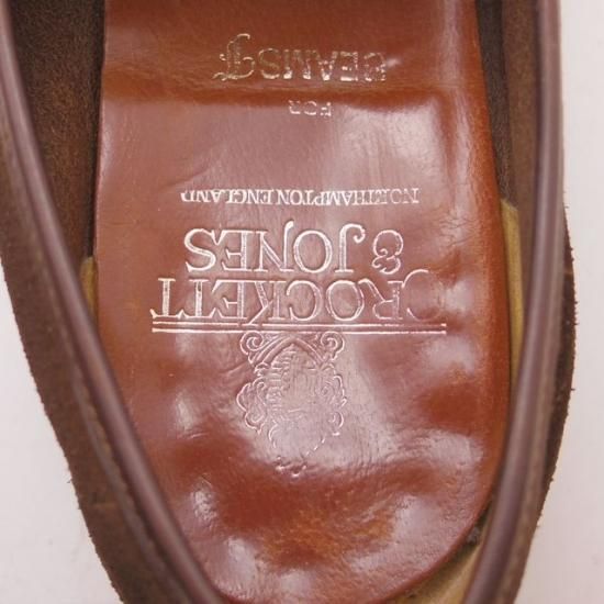 極上★クロケット&ジョーンズs 6.5E 【★BEAMS F別注/ビームス】コインローファー/スエード/茶/メンズ/Crockett&Jones★a088