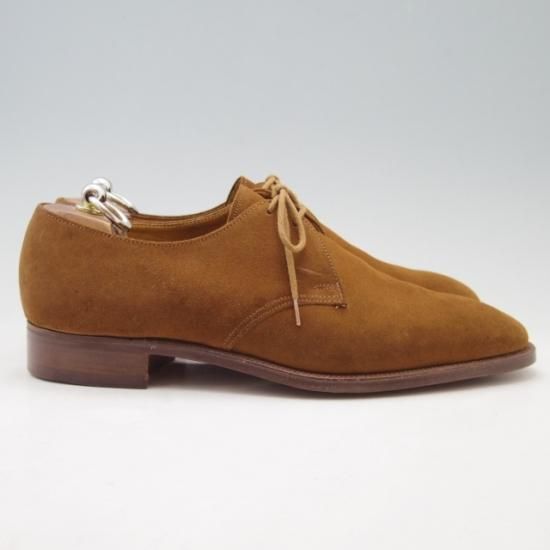 ほぼ未使用★クロケット&ジョーンズ 8E【貴重★(英)ニュー&リングウッド別注/New&Lingwood】プレーントゥ/スエード/茶/メンズ/Crockett&Jones★a087