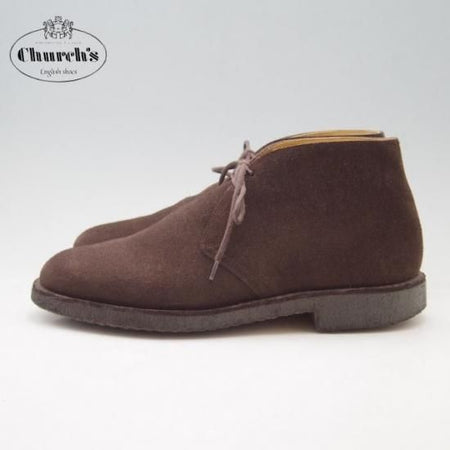 美品★チャーチ65F/UK6.5【定価￥73,700-★チャッカブーツ/RYDER】ライダー/81ラスト/4都市ロゴ/スエード/濃茶/メンズ/Church's★a085