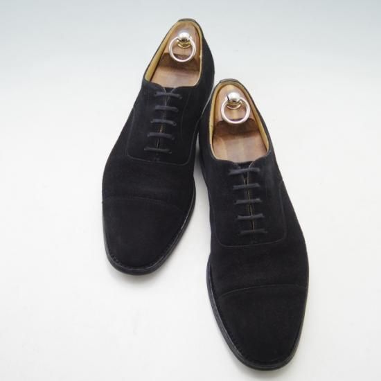 美品★チャーチ 70F/UK7【★コンサル/CONSUL】173ラスト/ストレートチップ/4都市ロゴ/スエード/黒/Church's★a084