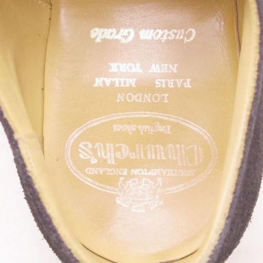 美品★チャーチ 70F/UK7【★コンサル/CONSUL】173ラスト/ストレートチップ/4都市ロゴ/スエード/黒/Church's★a084