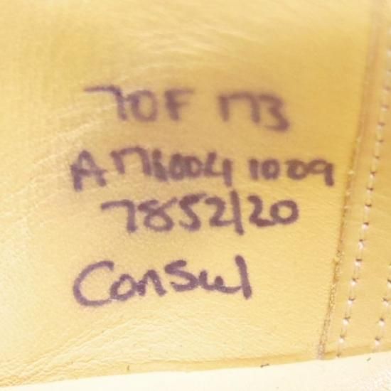 美品★チャーチ 70F/UK7【★コンサル/CONSUL】173ラスト/ストレートチップ/4都市ロゴ/スエード/黒/Church's★a084