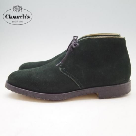 極美品★チャーチ 85G/UK8.5【定価￥73,700-★チャッカブーツ/RYDER】ライダー/81ラスト/4都市ロゴ/スエード/黒/メンズ/Church's★a149