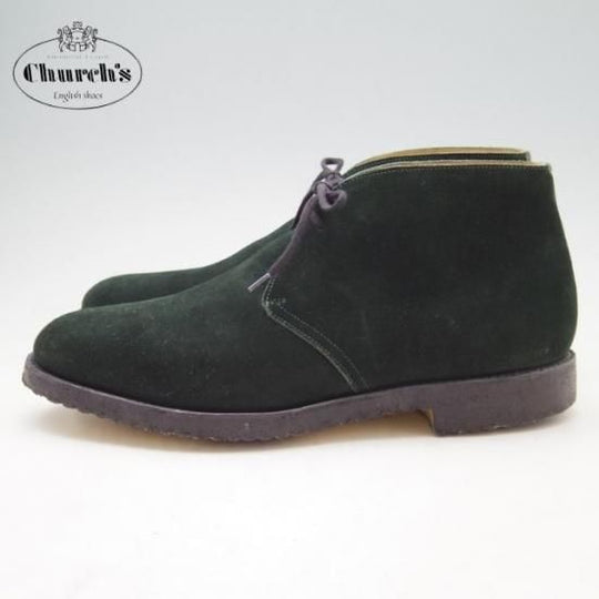 極美品★チャーチ 85G/UK8.5【定価￥73,700-★チャッカブーツ/RYDER】ライダー/81ラスト/4都市ロゴ/スエード/黒/メンズ/Church's★a149