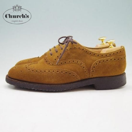 極上★チャーチ 75F/UK7.5【定価￥86,900-★FAIRFIELD/81ラスト】フェアフィールド/フルブローグ/スエード/マラッカ色/メンズ/Church's★a148