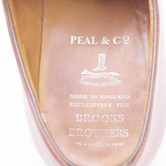 ★クロケット&ジョーンズ UK6/US6.5E【★ブルックスブラザーズ別注/Peal&co】324ラスト/ストレートチップ/カーフ/茶/メンズ/Crockett&Jones★a144