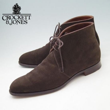 美品★クロケット&ジョーンズ 7E【★ハンドグレード/CAMPDEN】チャッカブーツ/スエード/濃茶/Crockett&Jones★a143