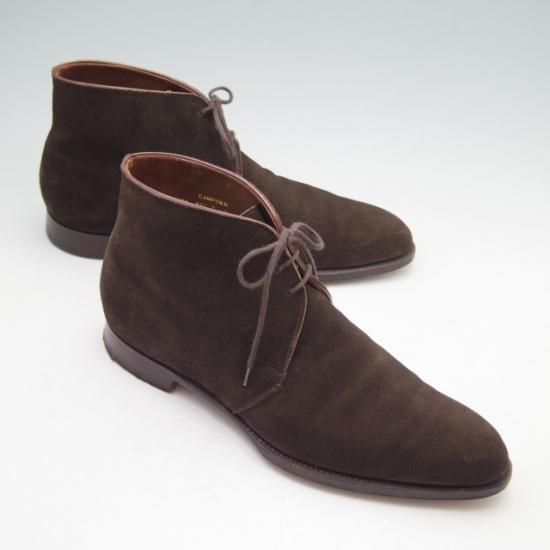 美品★クロケット&ジョーンズ 7E【★ハンドグレード/CAMPDEN】チャッカブーツ/スエード/濃茶/Crockett&Jones★a143