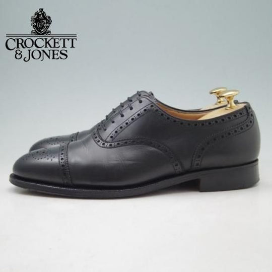極上★クロケット&ジョーンズ 6.5E【★セミブローグ/WESTMINSTER】ウエストミンスター/カーフ/黒/Crockett&Jones★a142