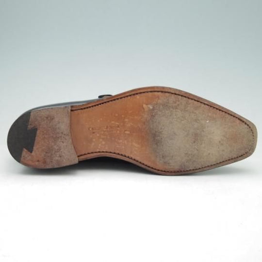 美品★クロケット&ジョーンズ 6E【★SHIPS別注/シップス/MONKTON】348ラスト/モンクストラップ/カーフ/黒/メンズ/Crockett&Jones★a140