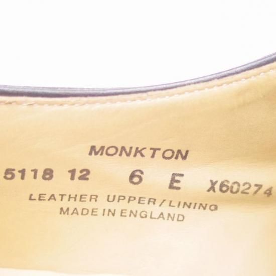 美品★クロケット&ジョーンズ 6E【★SHIPS別注/シップス/MONKTON】348ラスト/モンクストラップ/カーフ/黒/メンズ/Crockett&Jones★a140
