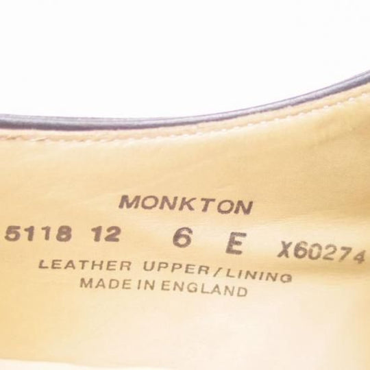 美品★クロケット&ジョーンズ 6E【★SHIPS別注/シップス/MONKTON】348ラスト/モンクストラップ/カーフ/黒/メンズ/Crockett&Jones★a140