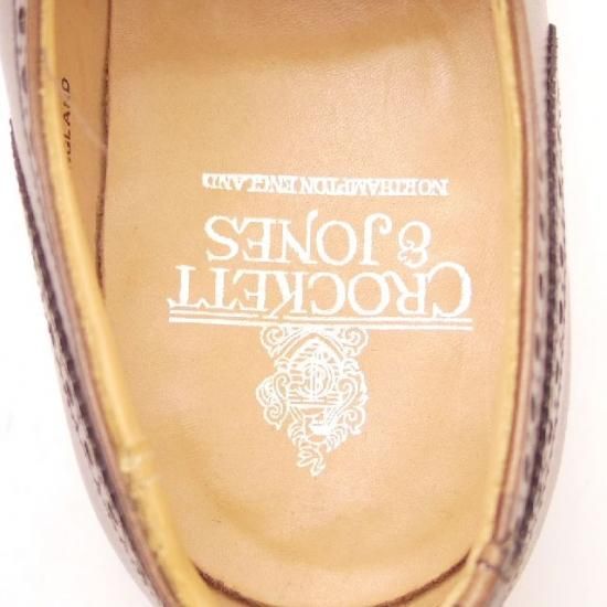 極美品★クロケット&ジョーンズ 8E【定価￥86,900-★フルブローグ/FINSBURY】341ラスト/カーフ/茶/Crockett&Jones★a167