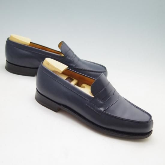 美品★JM.ウェストン 5D【定価￥110,000-★コインローファー/180】41ラスト/ボックスカーフ/紺/メンズ/Weston/ウエストン★a163