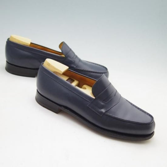 美品★JM.ウェストン 5D【定価￥110,000-★コインローファー/180】41ラスト/ボックスカーフ/紺/メンズ/Weston/ウエストン★a163