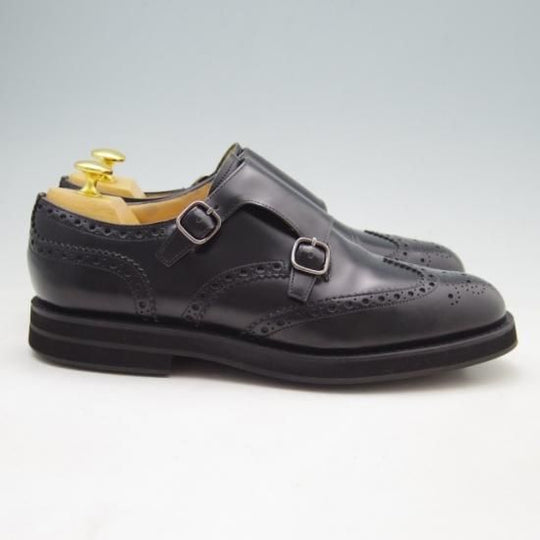 美品★チャーチ 70G/UK7 【貴重★KELBY 2/ダブルモンク】81ラスト/5都市ロゴ/ポリッシュドバインダーカーフ/黒/メンズ★a160