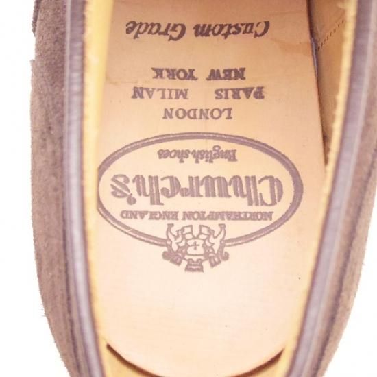 新品★チャーチ 75F/UK7.5【貴重★ストレートチップ/GOODRICH 2】108ラスト/スエード/濃茶/メンズ★a159