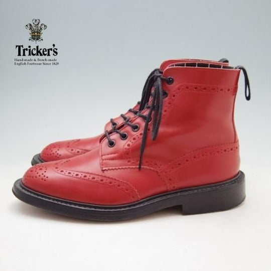 極美品★トリッカーズ SIZE 7【貴重★SWAGGER別注/カントリーブーツ】カーフ/赤/Tricker's★a184