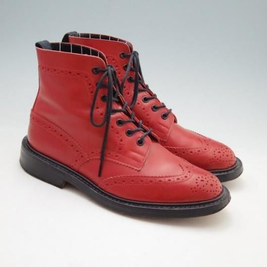 極美品★トリッカーズ SIZE 7【貴重★SWAGGER別注/カントリーブーツ】カーフ/赤/Tricker's★a184