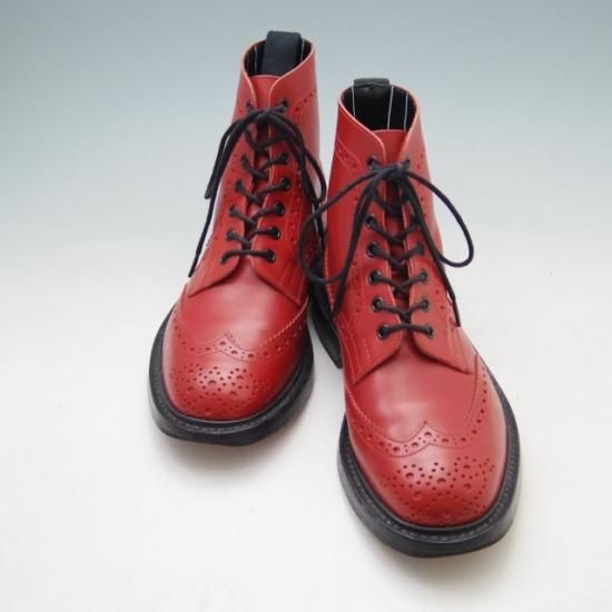 極美品★トリッカーズ SIZE 7【貴重★SWAGGER別注/カントリーブーツ】カーフ/赤/Tricker's★a184