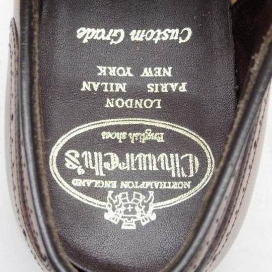 極美品★チャーチ60F/UK6【上級★Exclusive Cllection/ベティスカーフ/119ラスト】Taunton/セミブローグ/茶/メンズ/Church's★a174