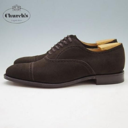 新品★チャーチ 60F/UK6【★セミブローグ/136ラスト/LONDON/ロンドン】スエード/濃茶/メンズ/Church's★a172