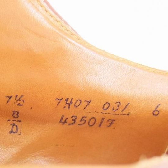 極美品★オールデン 7.5D【貴重★TOMORROWLAND別注/43501F】レイドンラスト/パンチドキャップトゥ/スエード/茶/Alden★a171