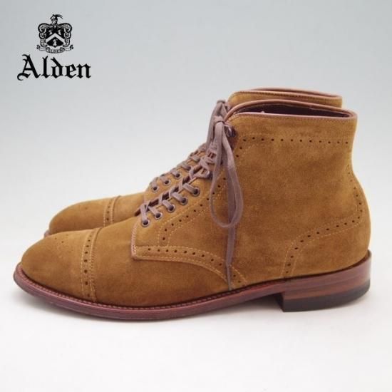 極美品★オールデン 7D 【貴重★モディファイドラスト/41822H】TOMORROWLAND別注/ブーツ/スエード/茶/Alden★a169
