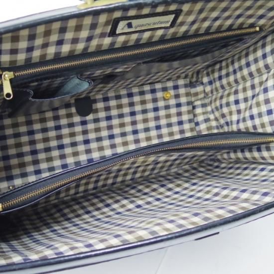 i*n様 未使用/タグ付✨ アクアスキュータム 鍵付き ダレスバッグ ビジネスバ 希少】Aquascutum（アクアスキュータム）鍵付き本革 ビジネスバッグ