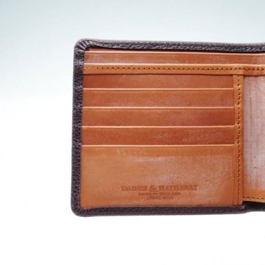 未使用★(英)DAINES&HATHAWAY【★ブライドルレザー】二つ折り財布★a0N4453