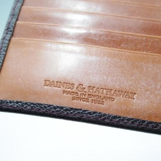 未使用★(英)DAINES&HATHAWAY【★ブライドルレザー】二つ折り財布★a0N4453