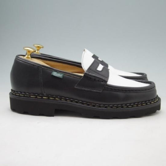 未使用★パラブーツ SIZE 6【★BEAMS別注/REIMS/ランス】コインローファー/マルシェソール/カーフ/白×黒/コンビ/Paraboot★a220