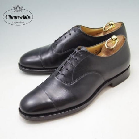 美品★チャーチ 80G/UK8【★貴重100ラスト/コンサル同仕様/BALMORAL】ストレートチップ/カーフ/黒/Church's★a214