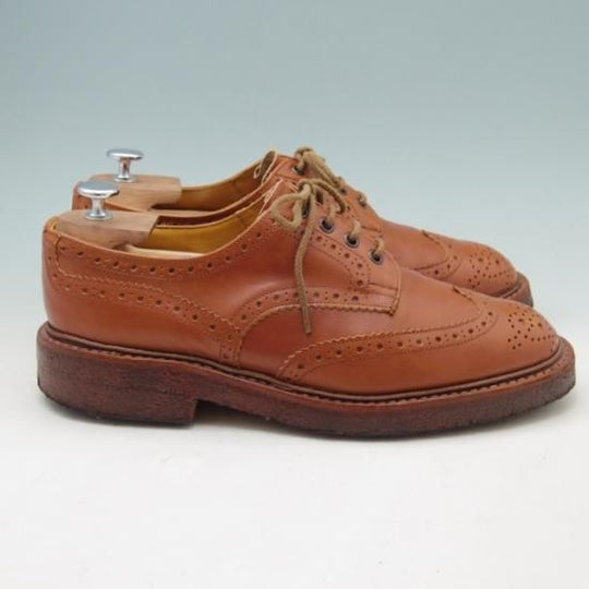 極上★トリッカーズ SIZE 8【貴重★M5633CR/カントリー/クレープソール】フルブローグ/カーフ/茶/Tricker's★a241