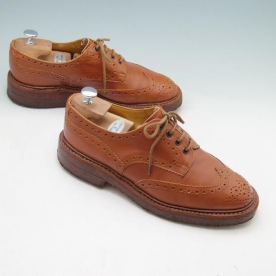 極上★トリッカーズ SIZE 8【貴重★M5633CR/カントリー/クレープソール】フルブローグ/カーフ/茶/Tricker's★a241