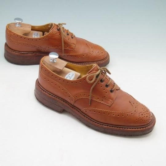 極上★トリッカーズ SIZE 8【貴重★M5633CR/カントリー/クレープソール】フルブローグ/カーフ/茶/Tricker's★a241