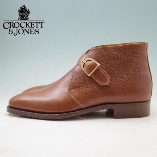 未使用★クロケット&ジョーンズ 6E【★ポールスミス別注/Paul smith】ジョージブーツ/グレインレザー/茶/メンズ/Crockett&Jones★a235