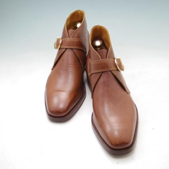 未使用★クロケット&ジョーンズ 6E【★ポールスミス別注/Paul smith】ジョージブーツ/グレインレザー/茶/メンズ/Crockett&Jones★a235