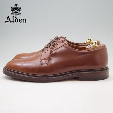 美品★オールデン 8E【貴重★ラベロ色/コードバン/9900】バリーラスト/プレーントゥ/メンズ/茶/Alden★a188