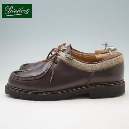 美品★パラブーツ SIZE 42【★ミカエル同仕様/Mirabeau/MICHAEL】カフェ/カーフ×ウール/マルシェソール/Paraboot★a247
