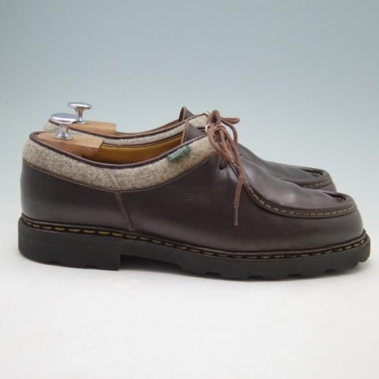 美品★パラブーツ SIZE 42【★ミカエル同仕様/Mirabeau/MICHAEL】カフェ/カーフ×ウール/マルシェソール/Paraboot★a247