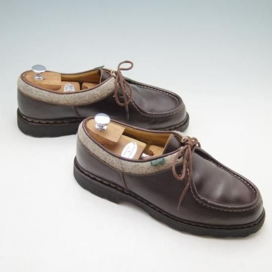 美品★パラブーツ SIZE 42【★ミカエル同仕様/Mirabeau/MICHAEL】カフェ/カーフ×ウール/マルシェソール/Paraboot★a247