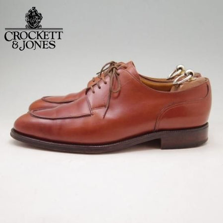 美品★クロケット&ジョーンズ 7.5【★(英)Hackett London別注/ハケット】Kensington/297ラスト/Uチップ/カーフ/赤茶/Crockett&Jones★a251