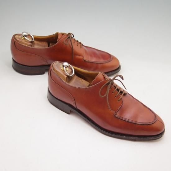 美品★クロケット&ジョーンズ 7.5【★(英)Hackett London別注/ハケット】Kensington/297ラスト/Uチップ/カーフ/赤茶/Crockett&Jones★a251
