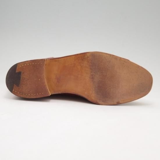 美品★クロケット&ジョーンズ 7.5【★(英)Hackett London別注/ハケット】Kensington/297ラスト/Uチップ/カーフ/赤茶/Crockett&Jones★a251