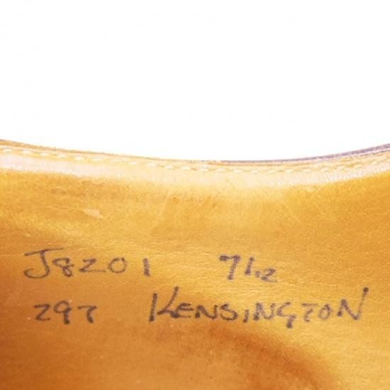 美品★クロケット&ジョーンズ 7.5【★(英)Hackett London別注/ハケット】Kensington/297ラスト/Uチップ/カーフ/赤茶/Crockett&Jones★a251
